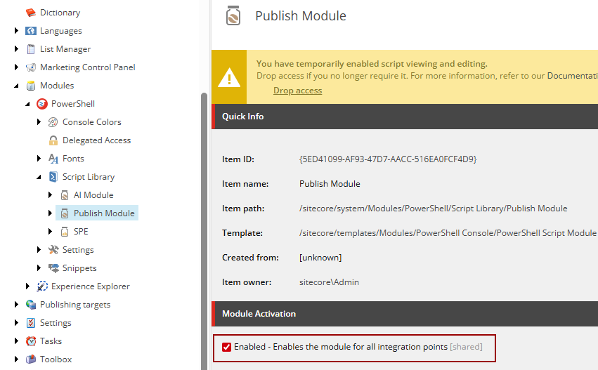 enable module