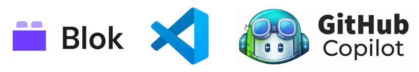 blok vscode github copilot logos