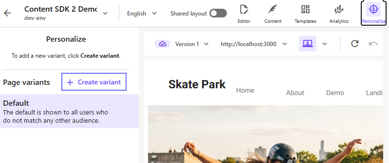 pages editor personalize